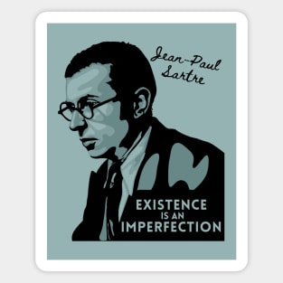 Jean-Paul Sartre Portrait and Quote Magnet